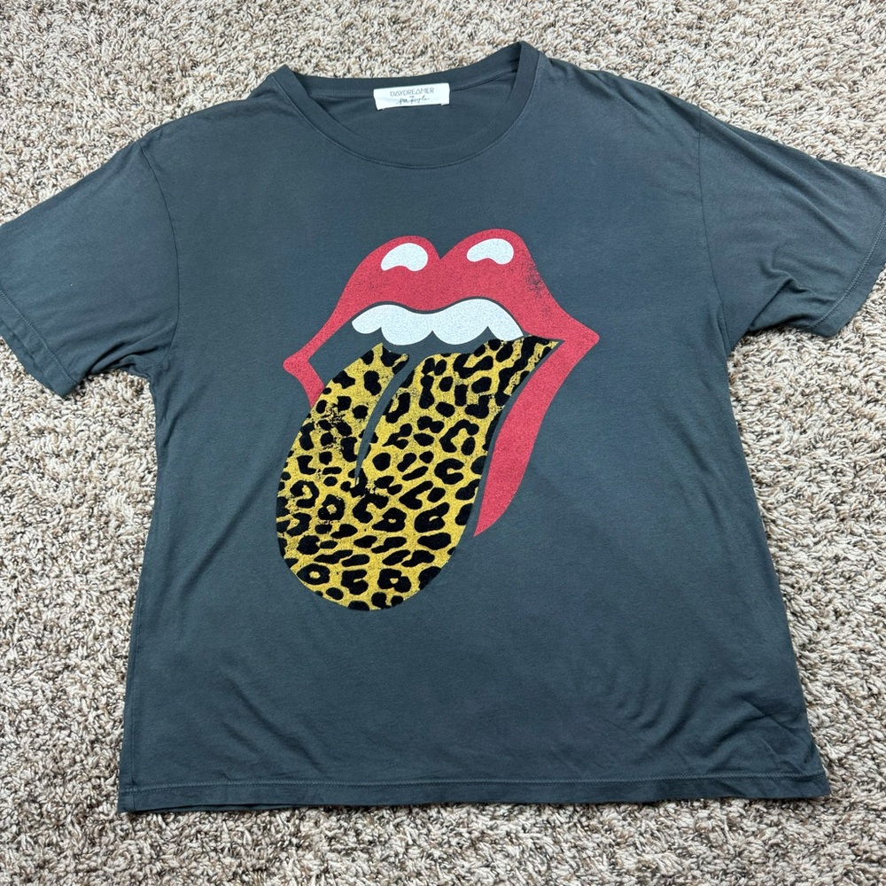 DAYDREAMER Stones Flocked Leopard Tongue Tee